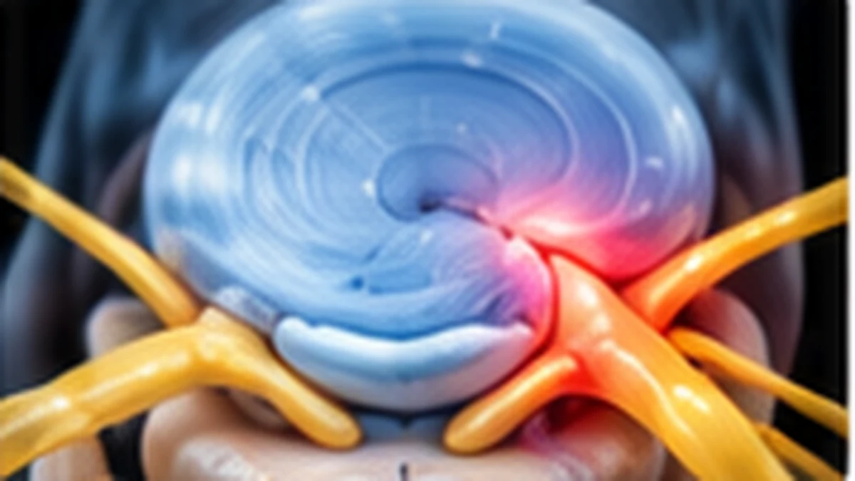 A simplified illustration of the L4–L5 disc level and how a disc change may relate to nerve symptoms.